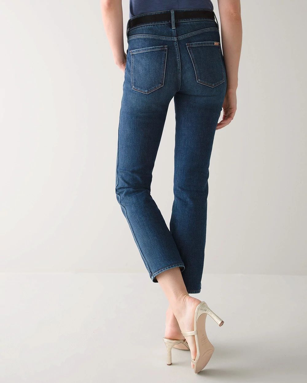 Curvy-Fit High-Rise Sculpt Destructed Straight Jeans