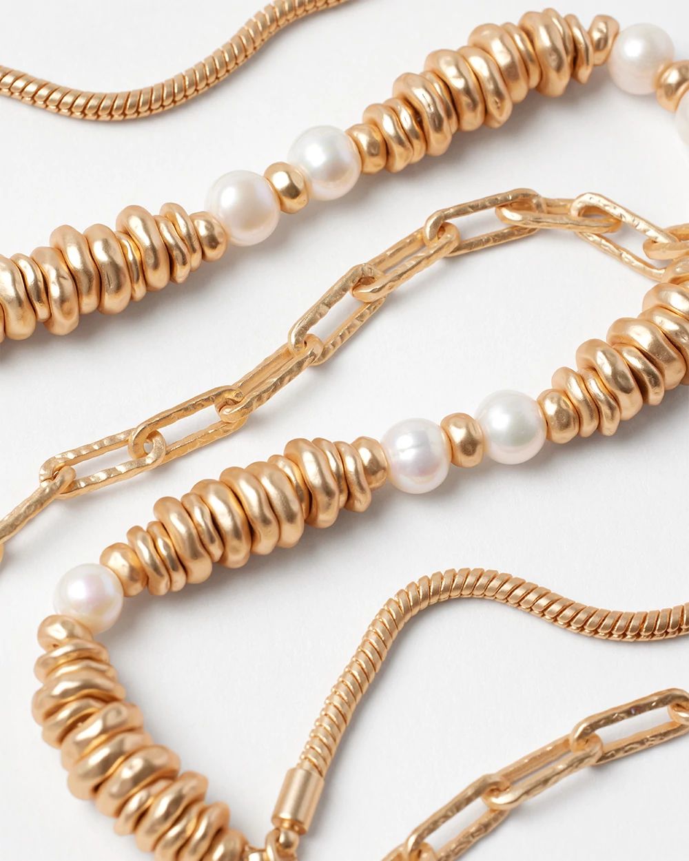Goldtone and Freshwater Pearl Convertible Necklace