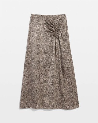 Satin Leopard Cinched Skirt click to view larger image.