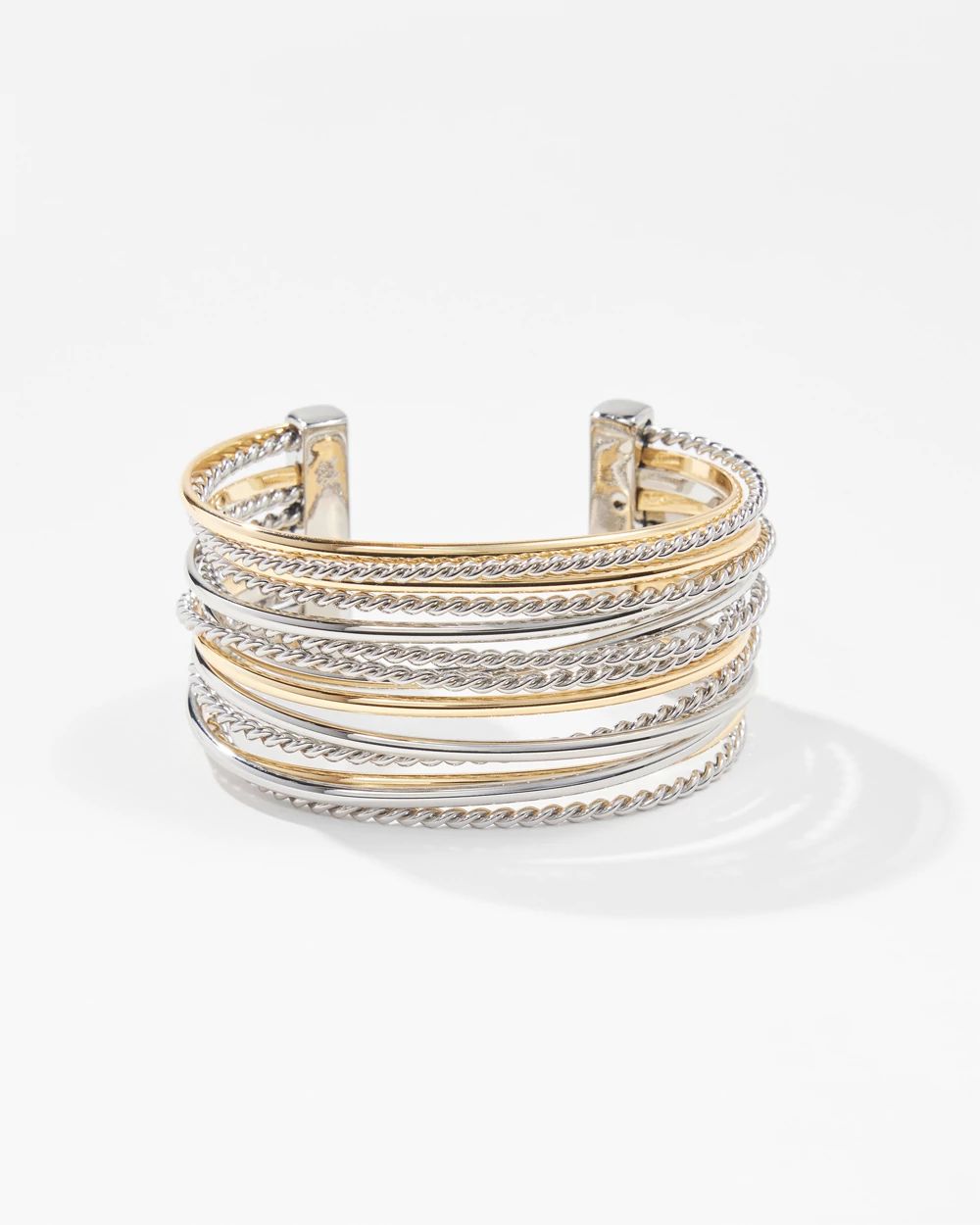 Mixed Metal Rope Wire Cuff Bracelet