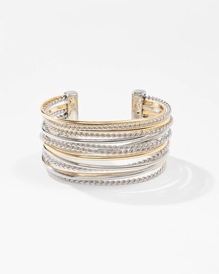 Mixed Metal Rope Wire Cuff Bracelet