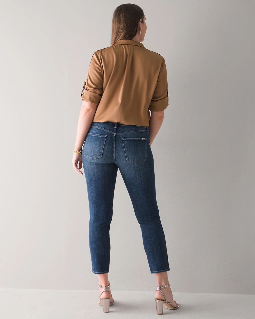 Curvy High-Rise Everyday Soft Denim™ Studded Cropped Jeans