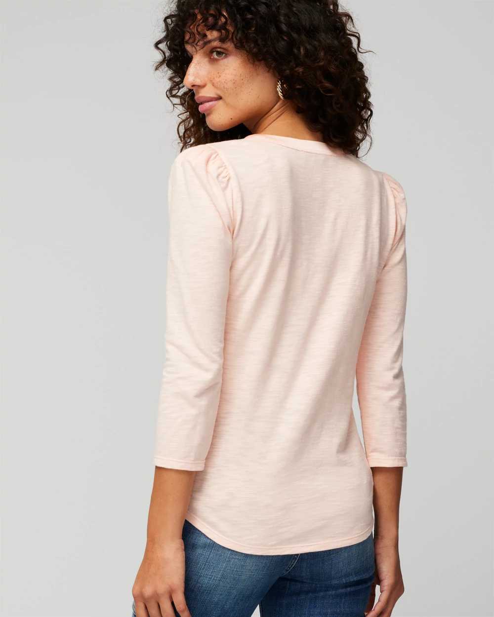 3/4 Sleeve Henley Tee click to view larger image.