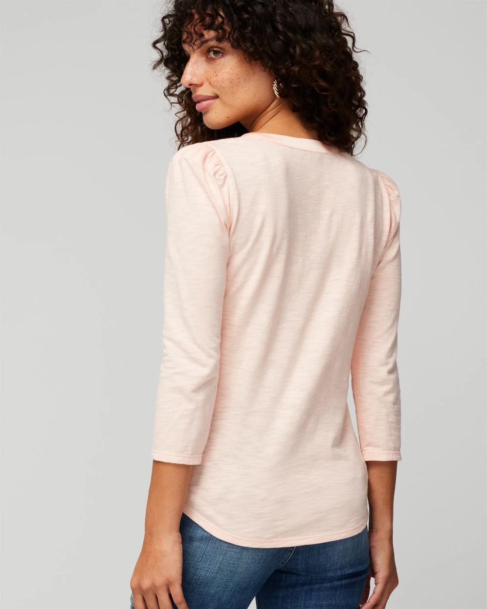 3/4 Sleeve Henley Tee
