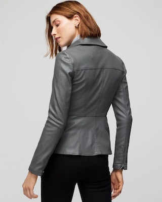 Seamed Coated Moto Jacket click to view larger image.