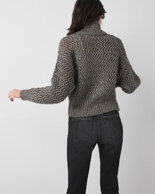 Open Stitch Zip-Up Cardigan