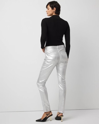 Metallic Coated High Rise Skinny Jean click to view larger image.