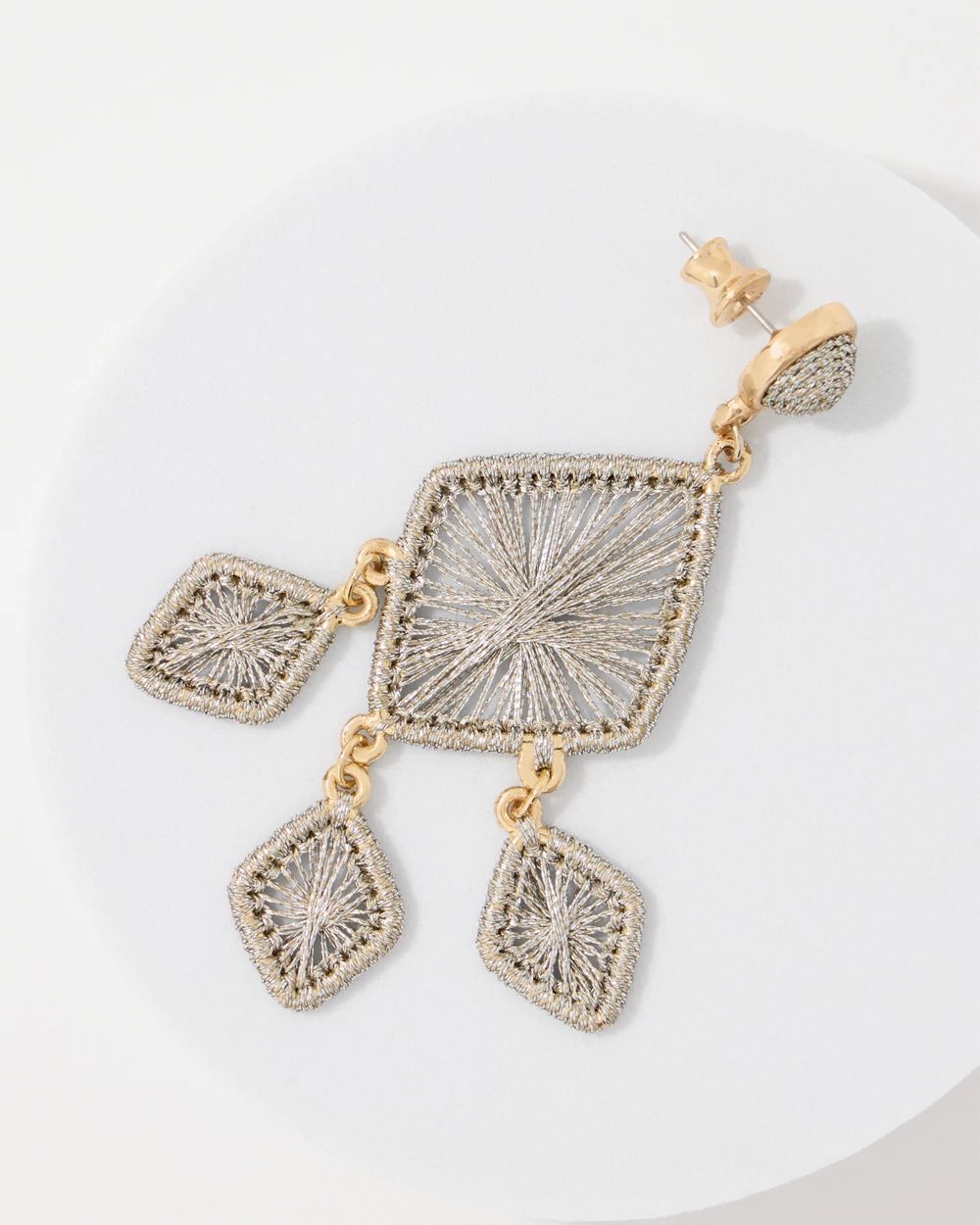 Metallic Raffia Chandelier Earrings