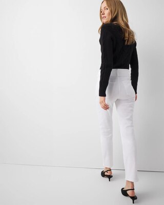 Extra High-Rise Double Waistband Straight Ankle Jeans click to view larger image.