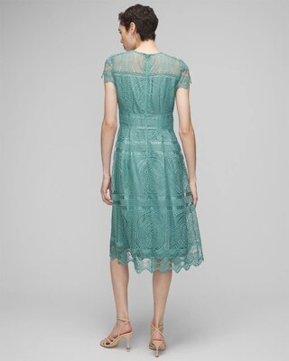 Embroidered Lace Fit-and-Flare Dress