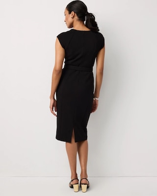Petite Knit Crepe Sheath Dress click to view larger image.