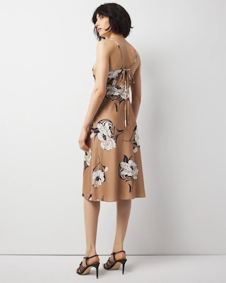 Satin Floral Slip Dress click to view larger image.