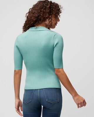 Elbow Sleeve Crochet Collar Pullover Sweater