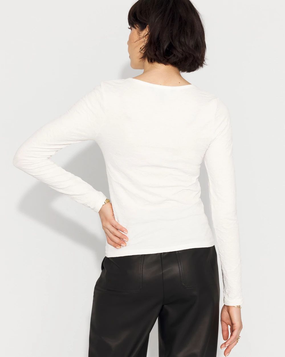 WHBM FORME™ All Ways Stretch Jacquard Scoop Neck Tee