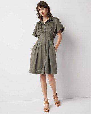 Petite Poplin Corset Shirt Dress click to view larger image.