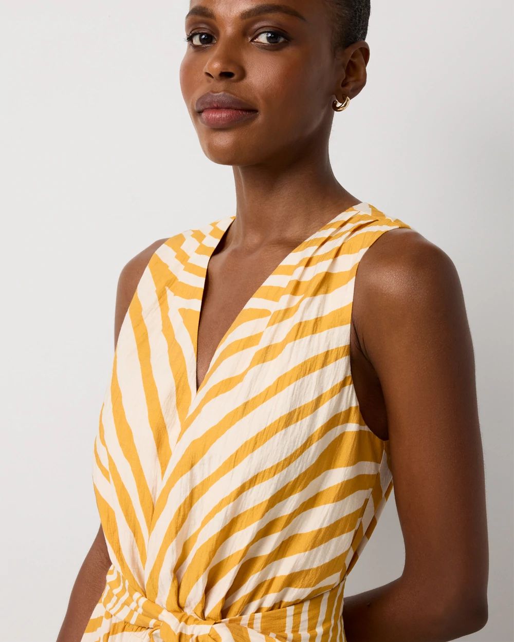Crepe Sleeveless Maxi Dress click to view larger image.