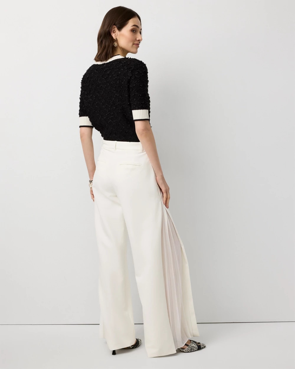 Chiffon Inset Ultra Wide Leg Pant
