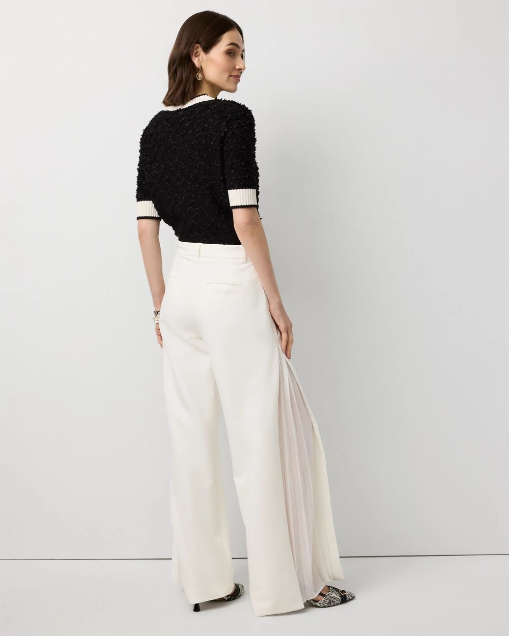 Chiffon Inset Ultra Wide Leg Pant