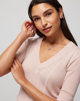 Cashmere-Blend Elbow-Sleeve Sweater