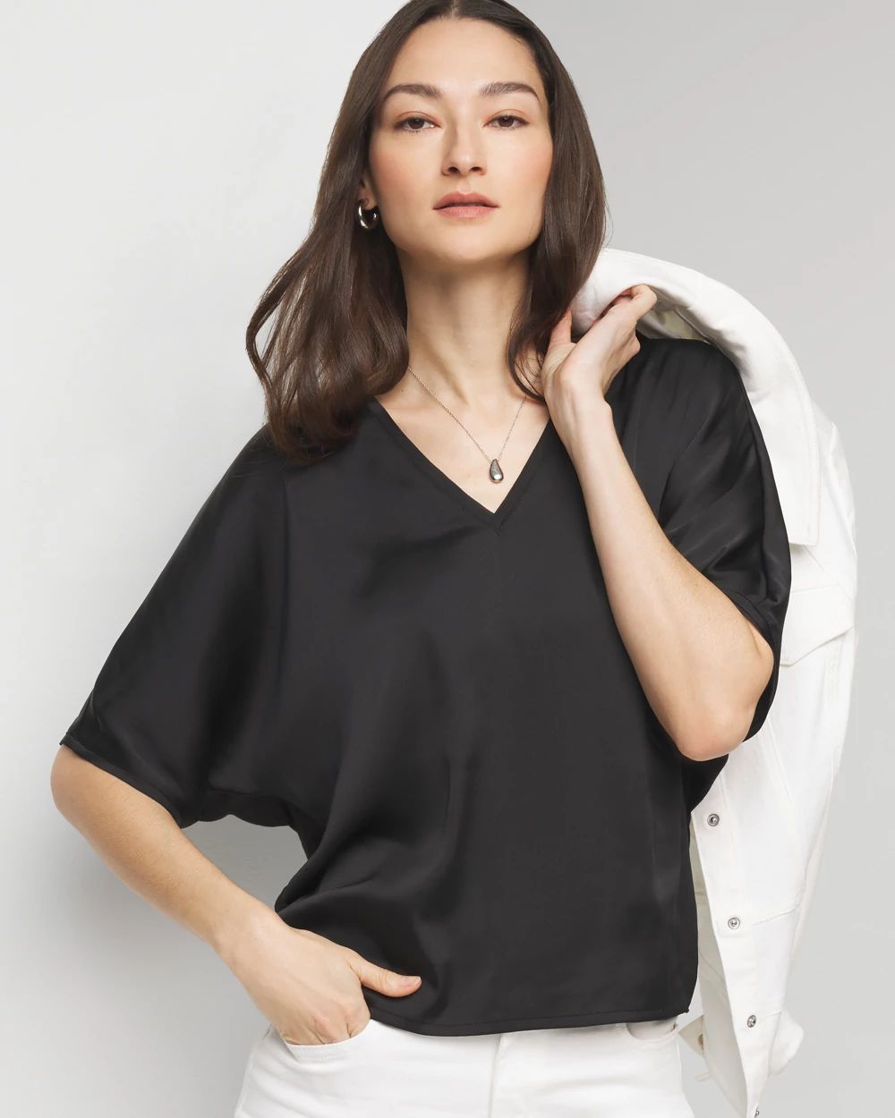 Woven Front Tee