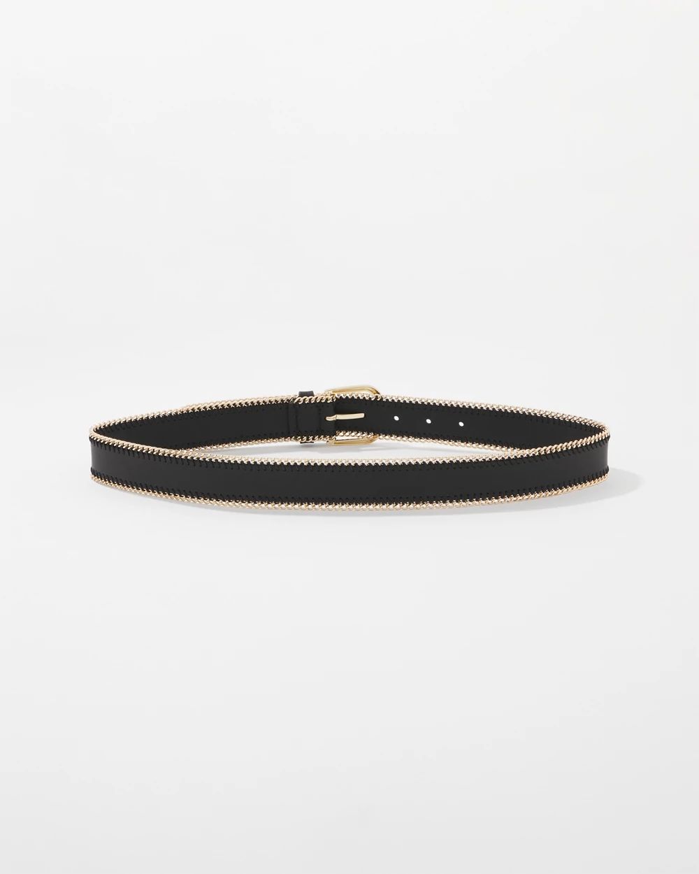 Faux Leather Belt with Chain Trim click to view larger image.