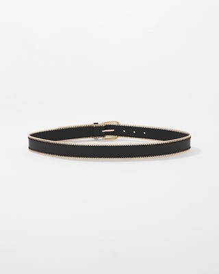 Faux Leather Belt with Chain Trim click to view larger image.