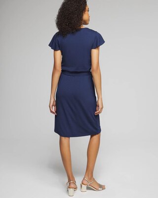 Outlet WHBM V-Neck Flounce Sleeve Mini Dress
