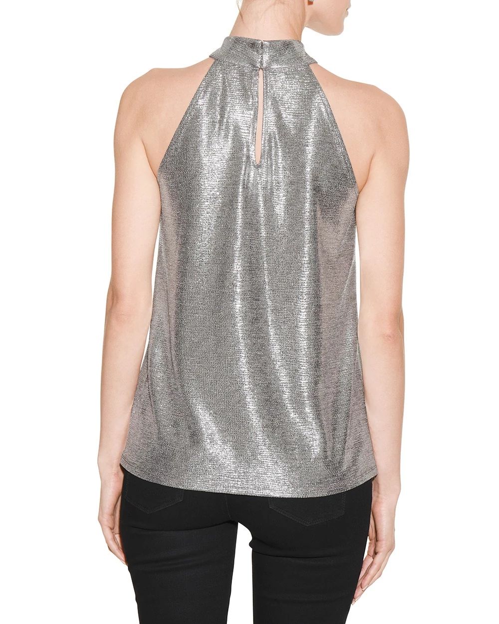 Outlet WHBM Dramatic Shine Halter Top click to view larger image.