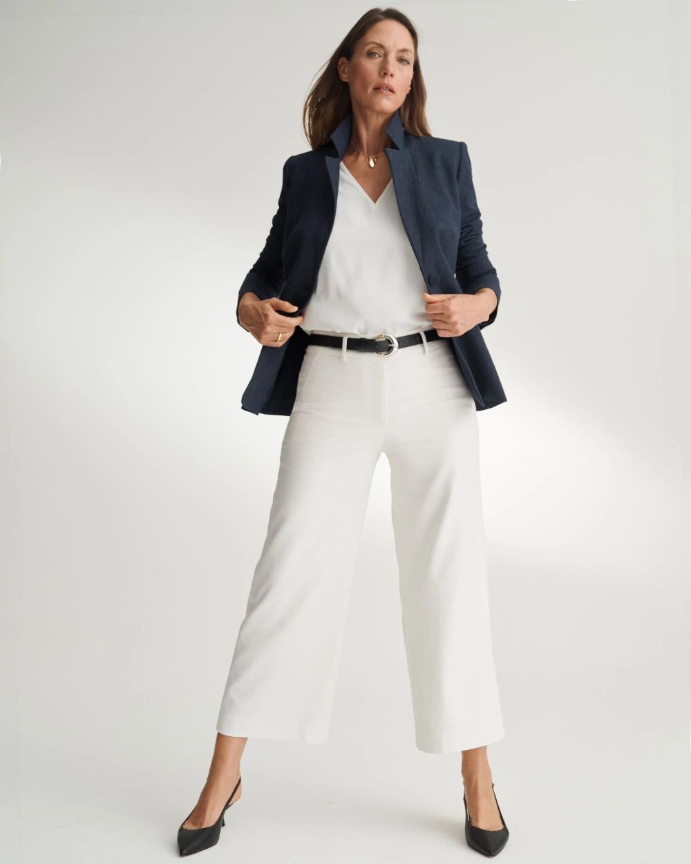 High Rise Wide Leg Crop Pant