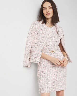 Petite Shimmery Tweed Mini Dress click to view larger image.