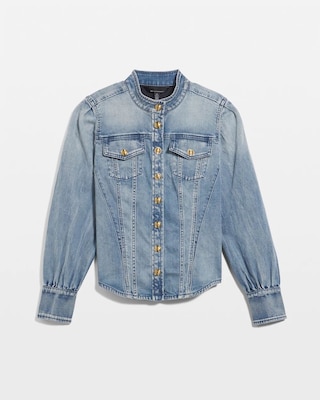 Snap Front Denim Shirt click to view larger image.