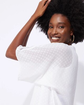 Outlet WHBM Print Jacquard Kimono Blouse