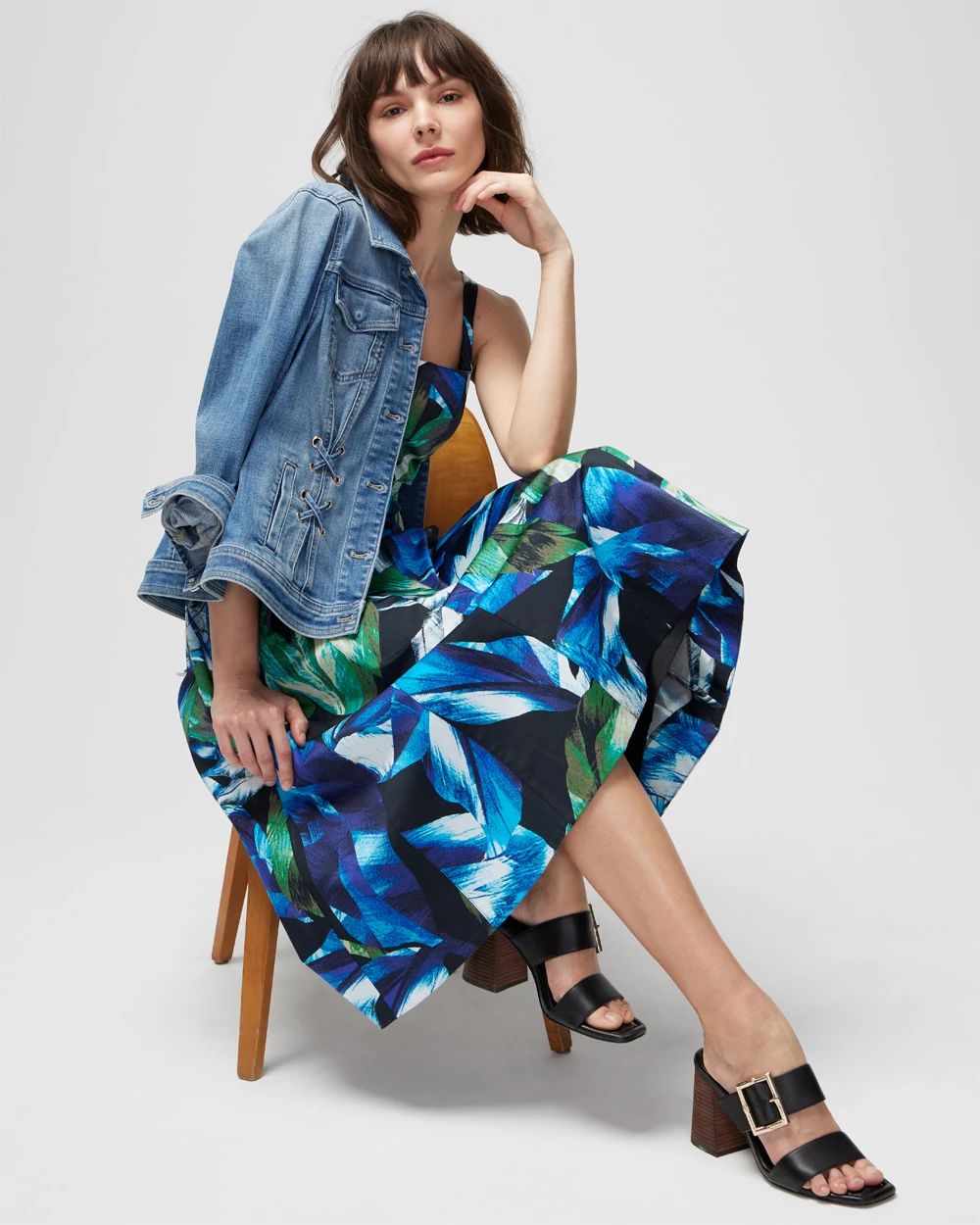 Fit-and-Flare Midi Dress