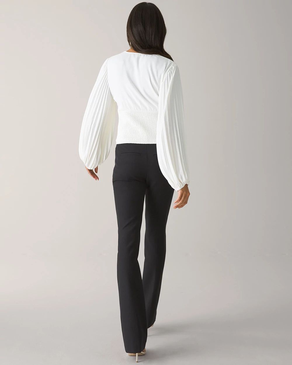 Pintucked Banded Bottom Blouse
