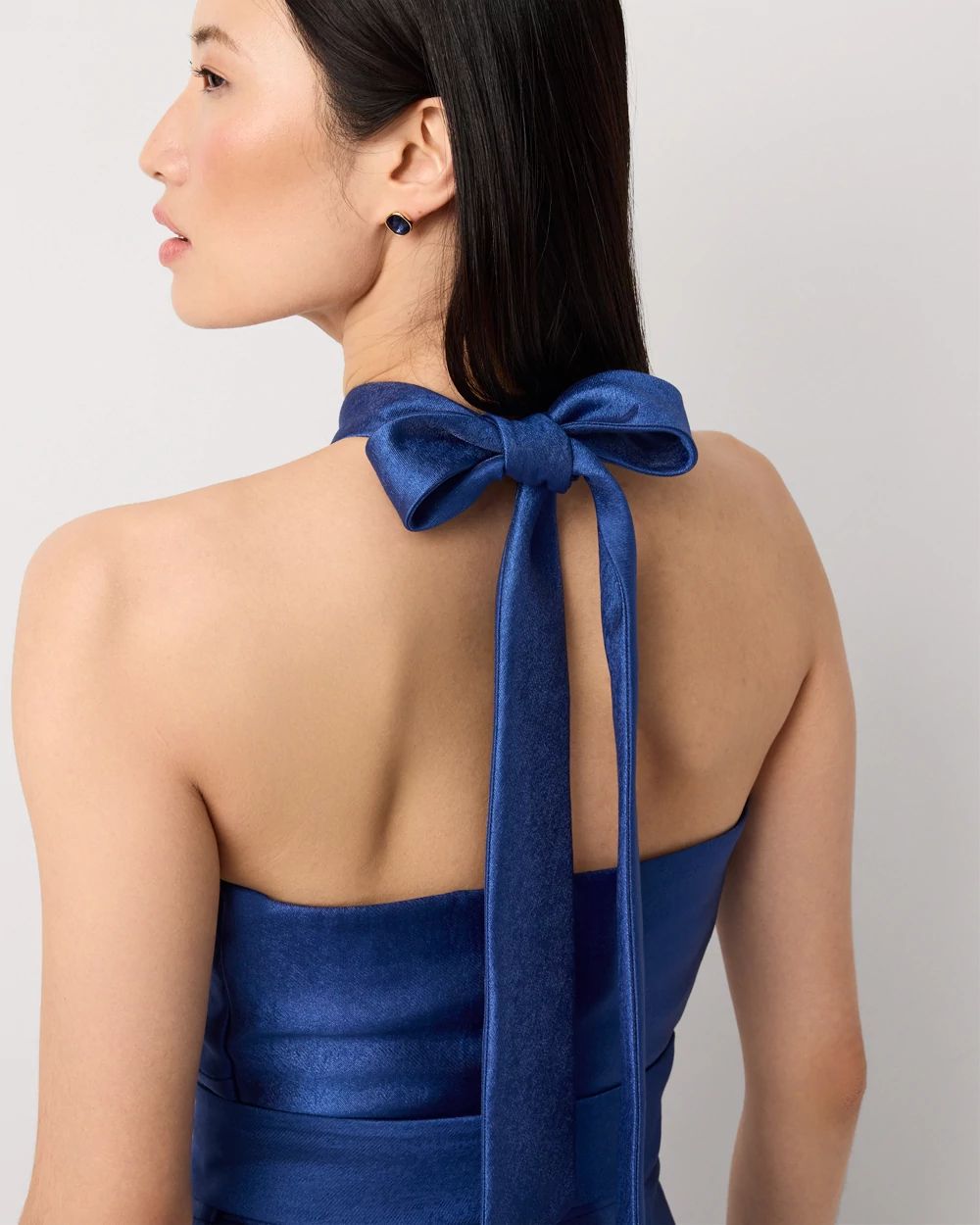 Petite Belted Halter Jumpsuit