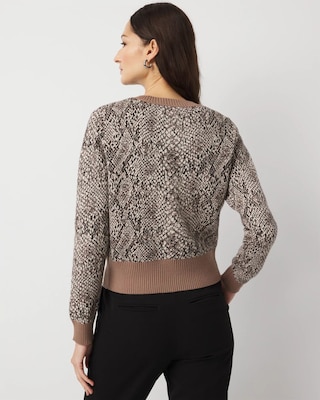 Snake Print Button-Front Cardigan click to view larger image.