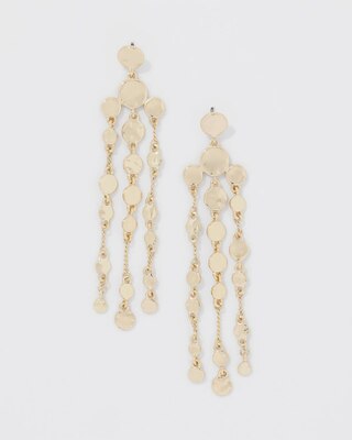 Gold Hammered Disc Chandelier Earrings