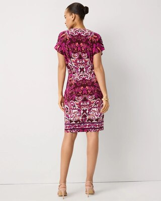 Pleated V-neck Dress click to view larger image.