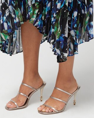 Studded 3-Strap High-Heel Sandal