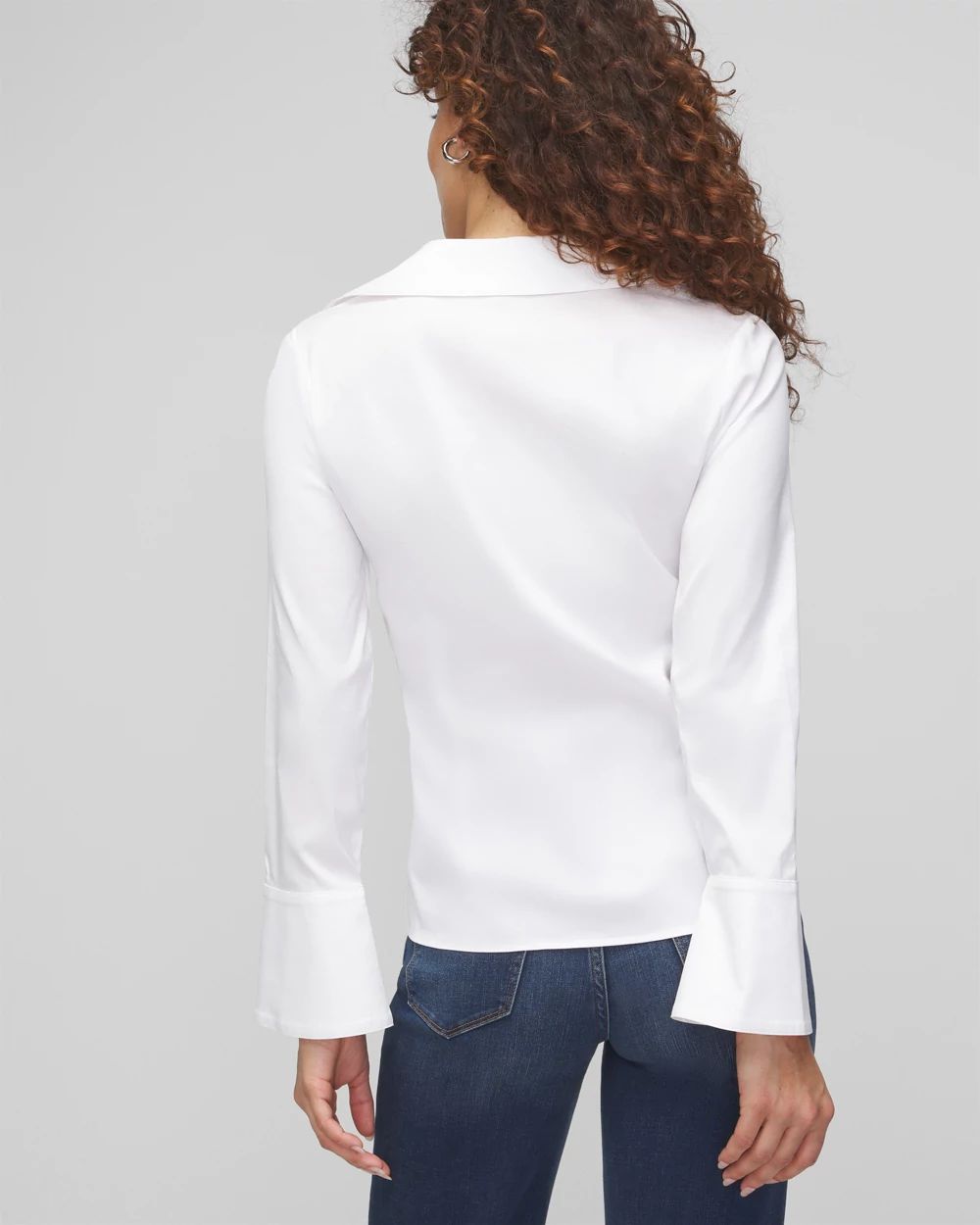 Petite Long Sleeve Twist Poplin Shirt click to view larger image.