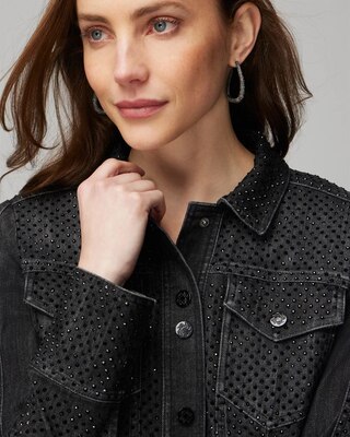 Petite All Over Embellished Denim Jacket