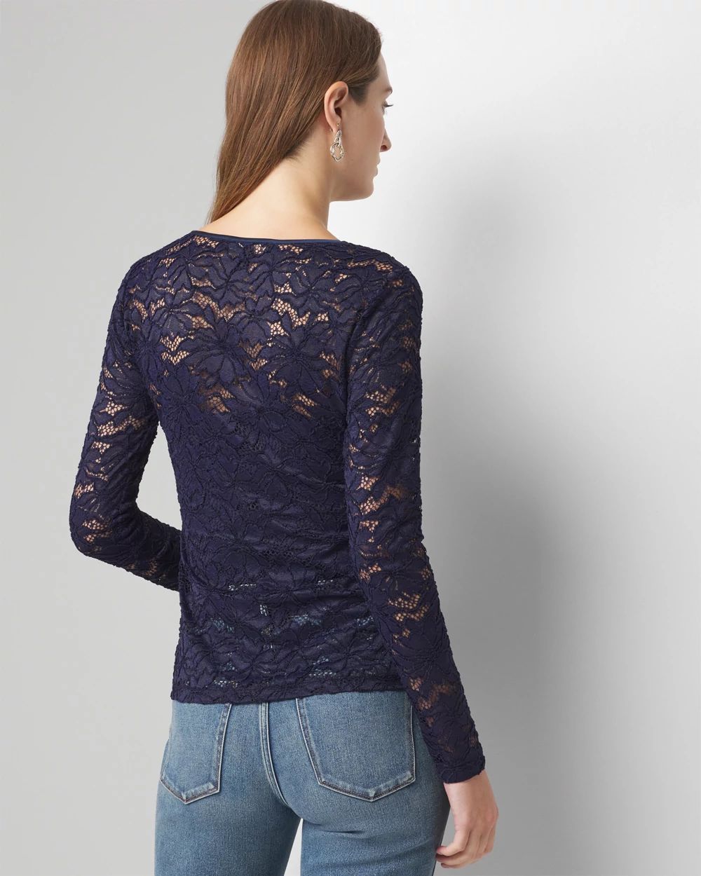 Lace Crew Neck Top click to view larger image.