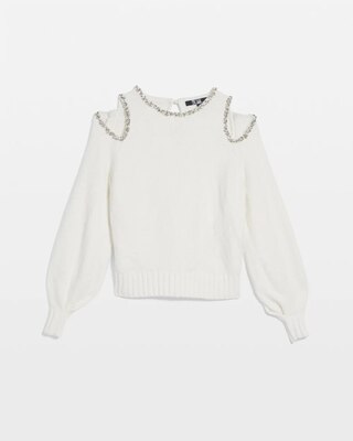 Embellished Cutout Sweater