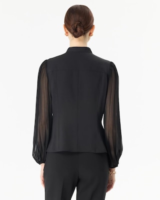 Crepe + Chiffon Button Front Blouse click to view larger image.