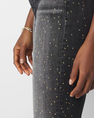 High-Rise Embellished Slim Ankle Jeans click to view larger image.