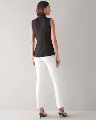Pleated V-Neck Shell