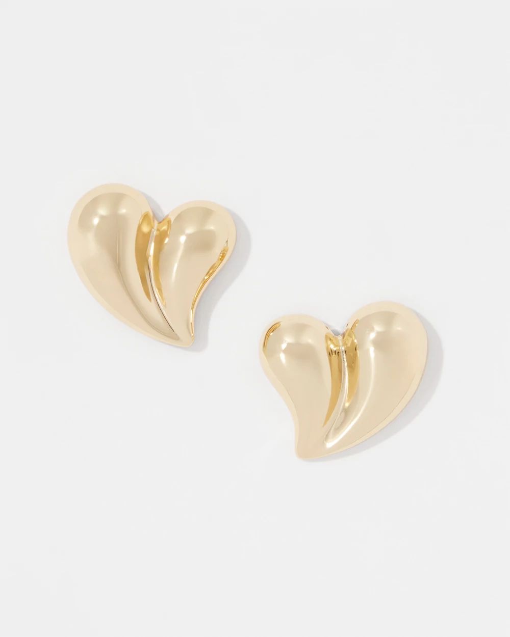 Sculptural Heart Stud Earrings click to view larger image.