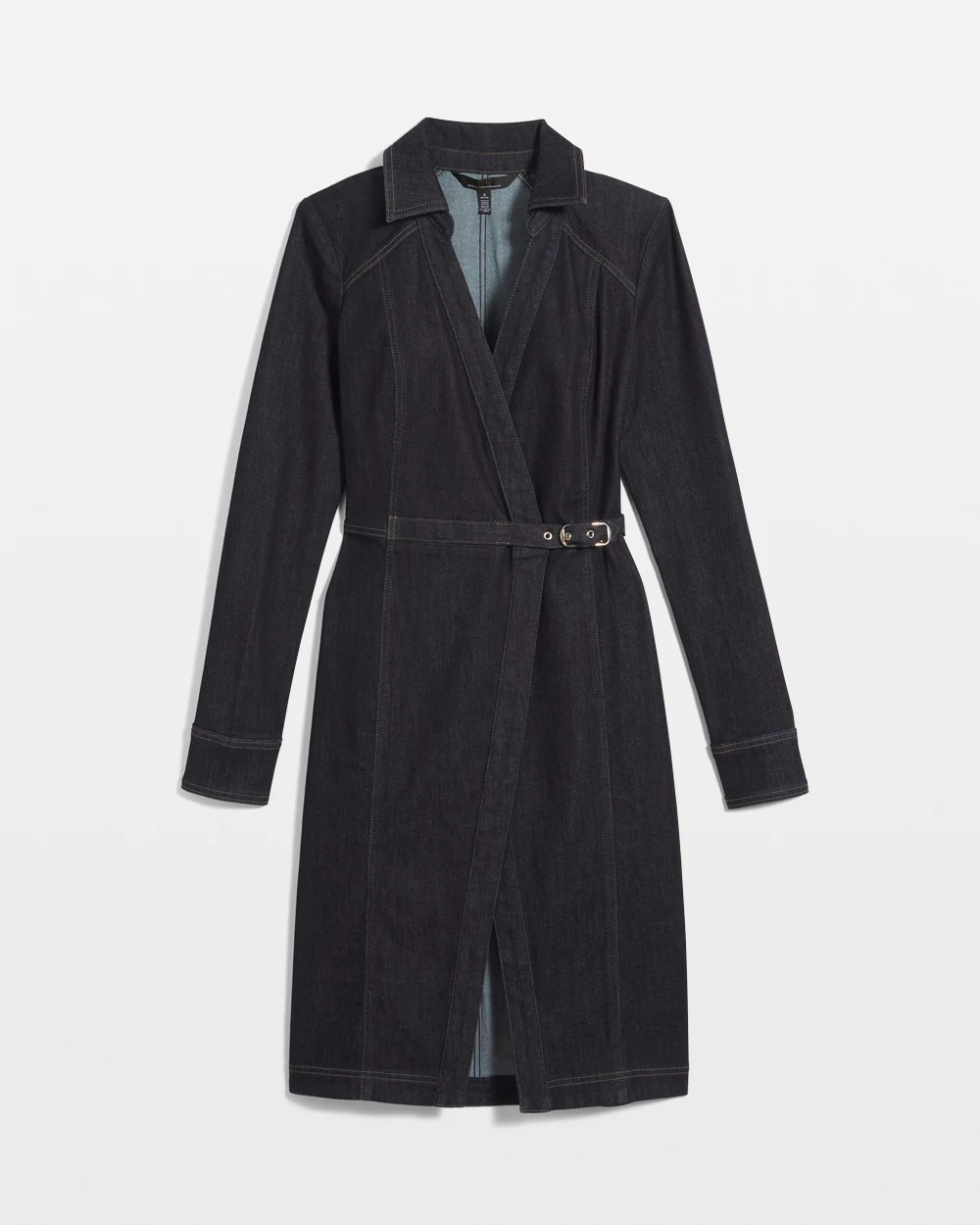 Petite Denim Wrap Dress
