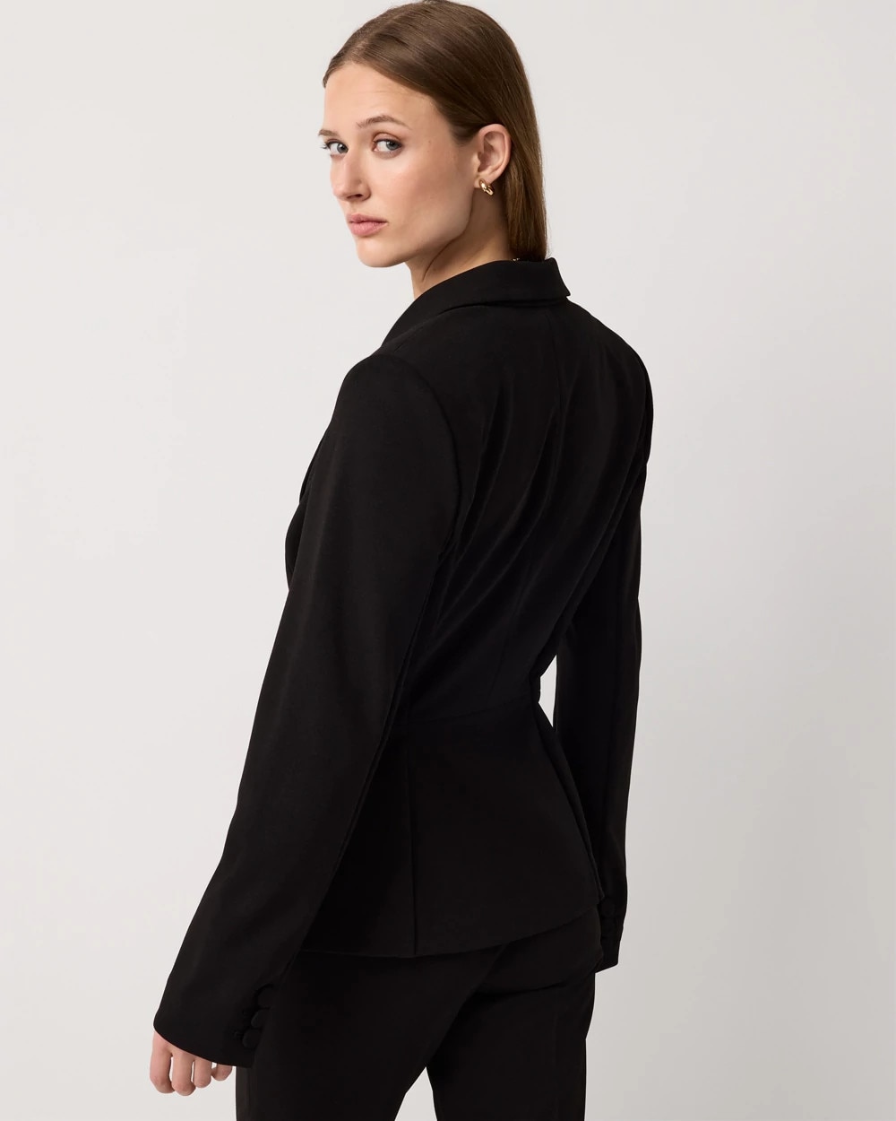 Knit Crepe Blazer - image 4
