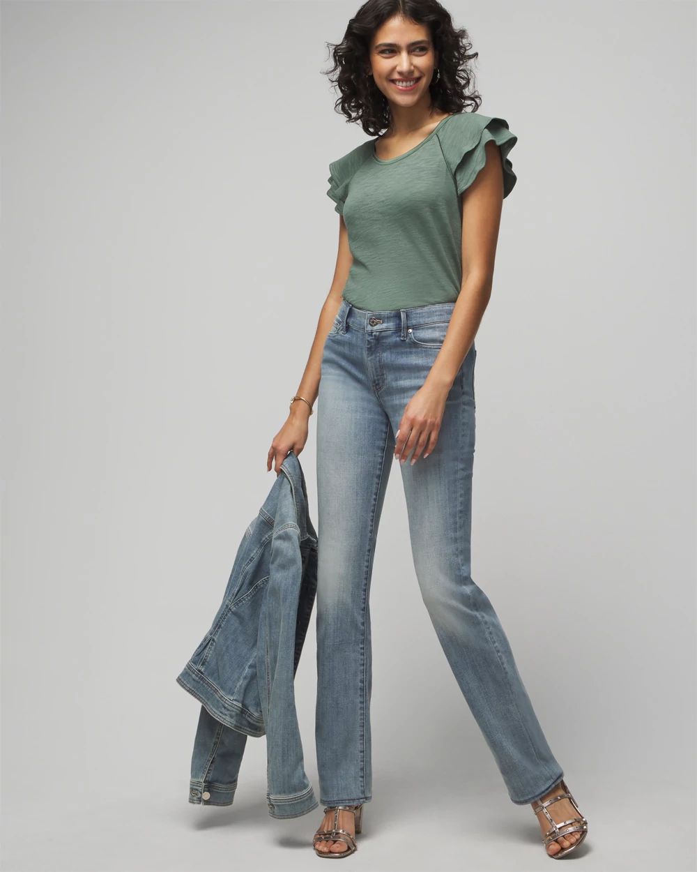 Petite Mid-Rise Everyday Soft Denim  Bootcut Jeans
